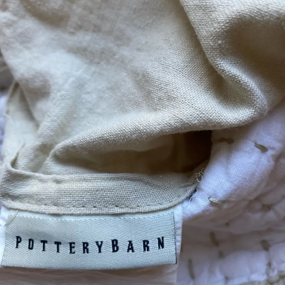 Pottery Barn Quilted Pillow Case Shams with Ties